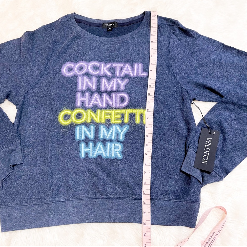 Wildfox Cocktail In My Hand Pullover Sweatshirt NWT - Picture 6 of 8